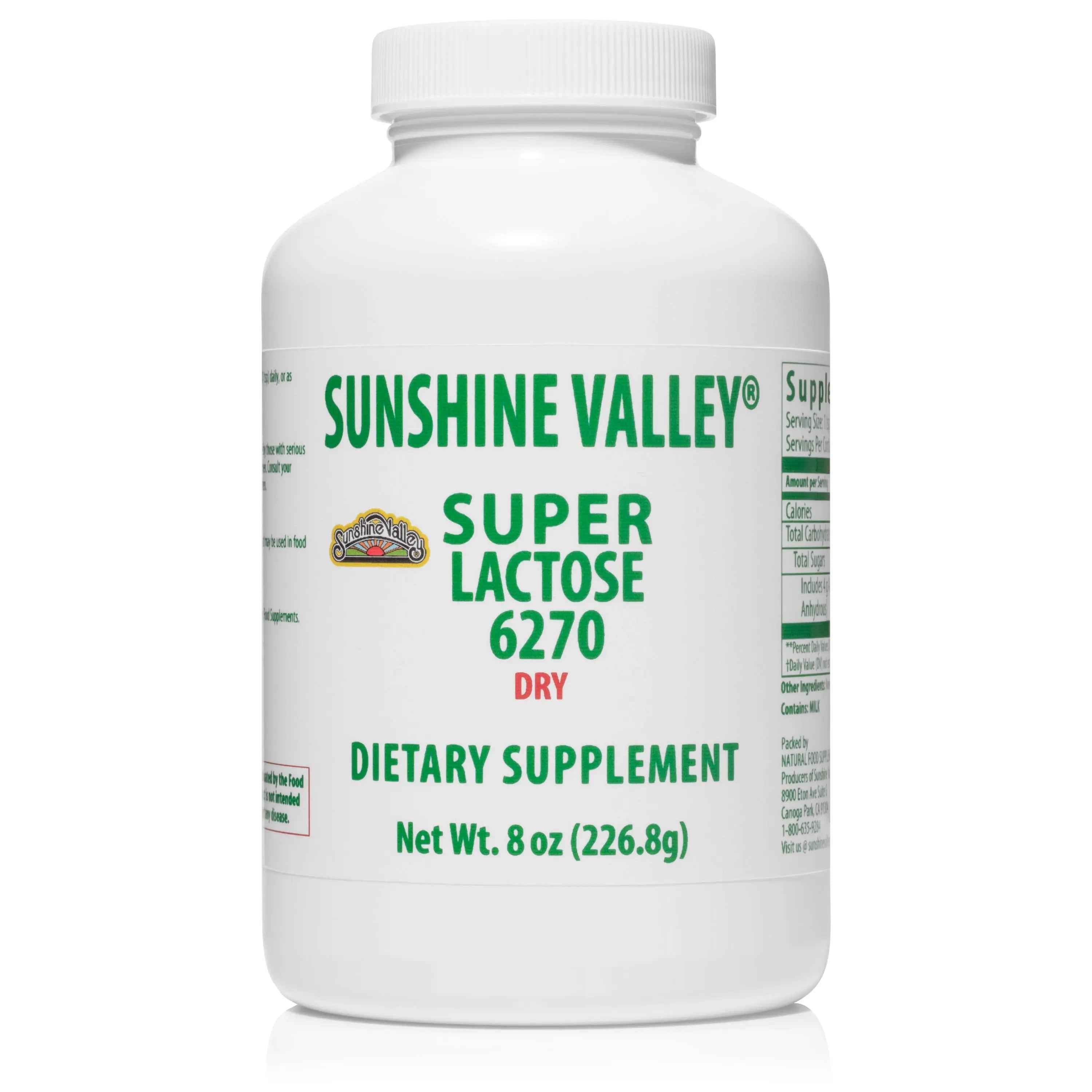 Sunshine Valley® Super Lactose DRY Dietary Supplement Powder Eight Ounces
