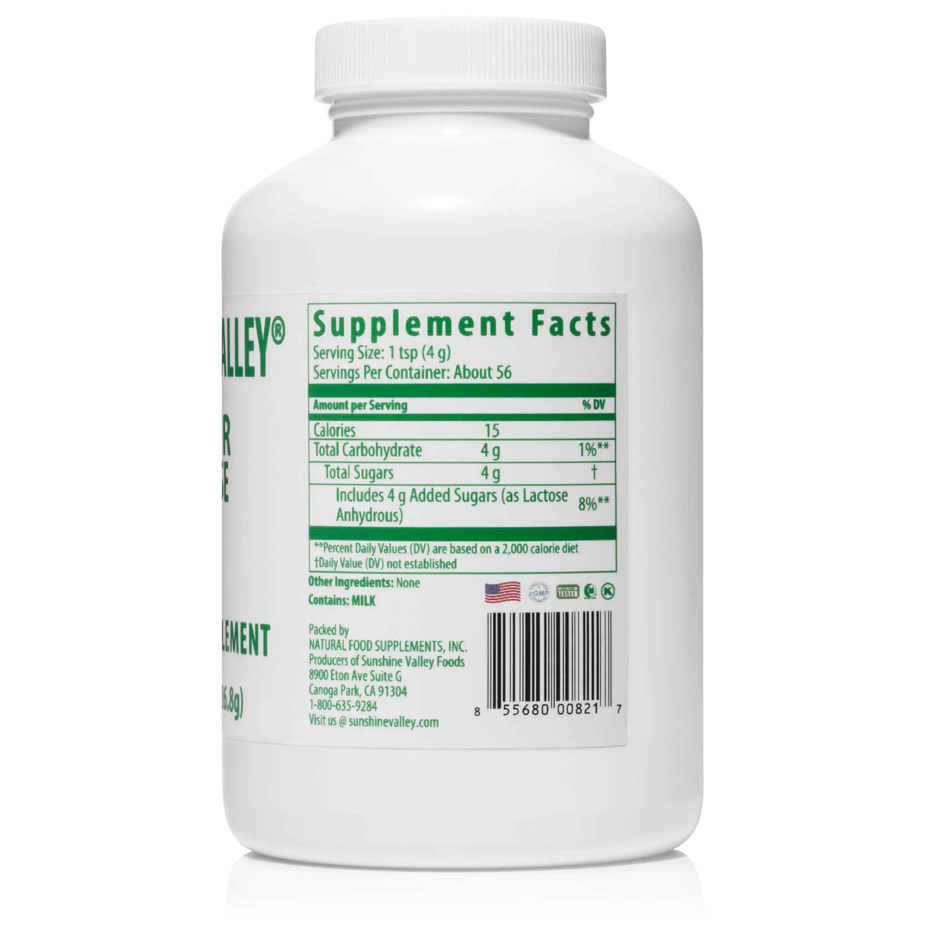 Sunshine Valley® Super Lactose DRY Dietary Supplement Powder Eight Ounces