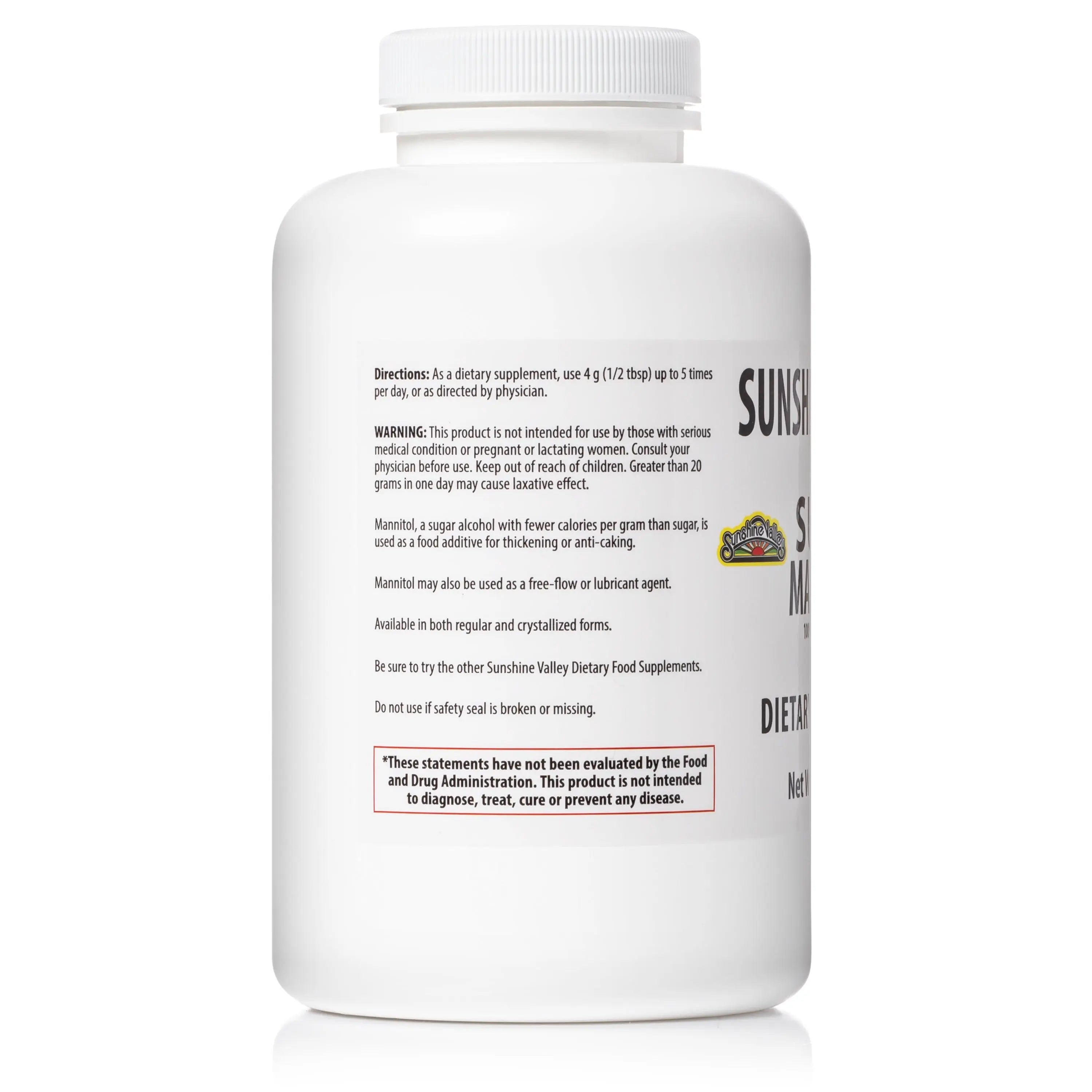 Super Mannitol Powder – Dietary Supplement – 8 oz. Bottle Sunshine Valley