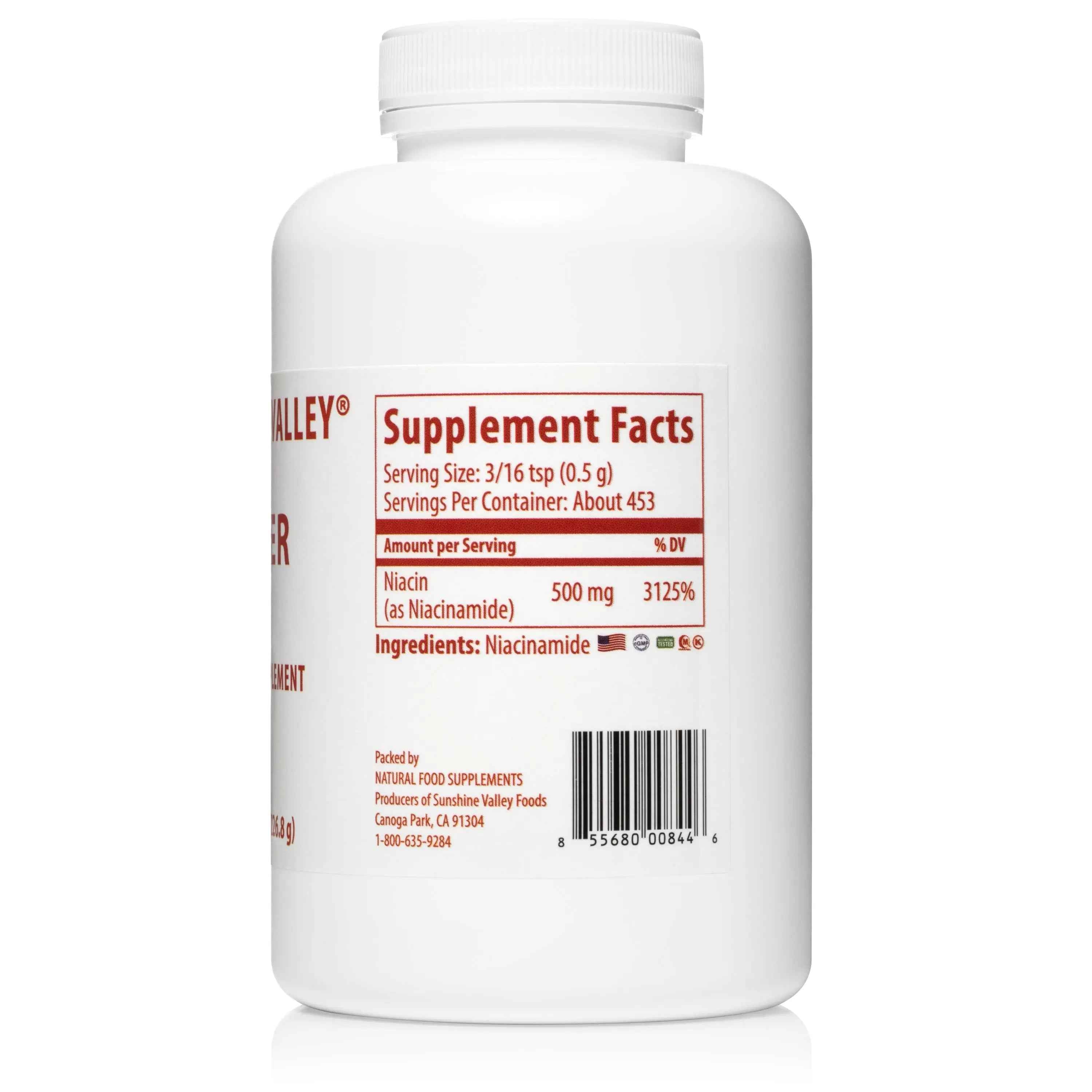 Sunshine Valley® Super Niacinamide Vitamin B3 Dietary Supplement Powder Eight Ounces
