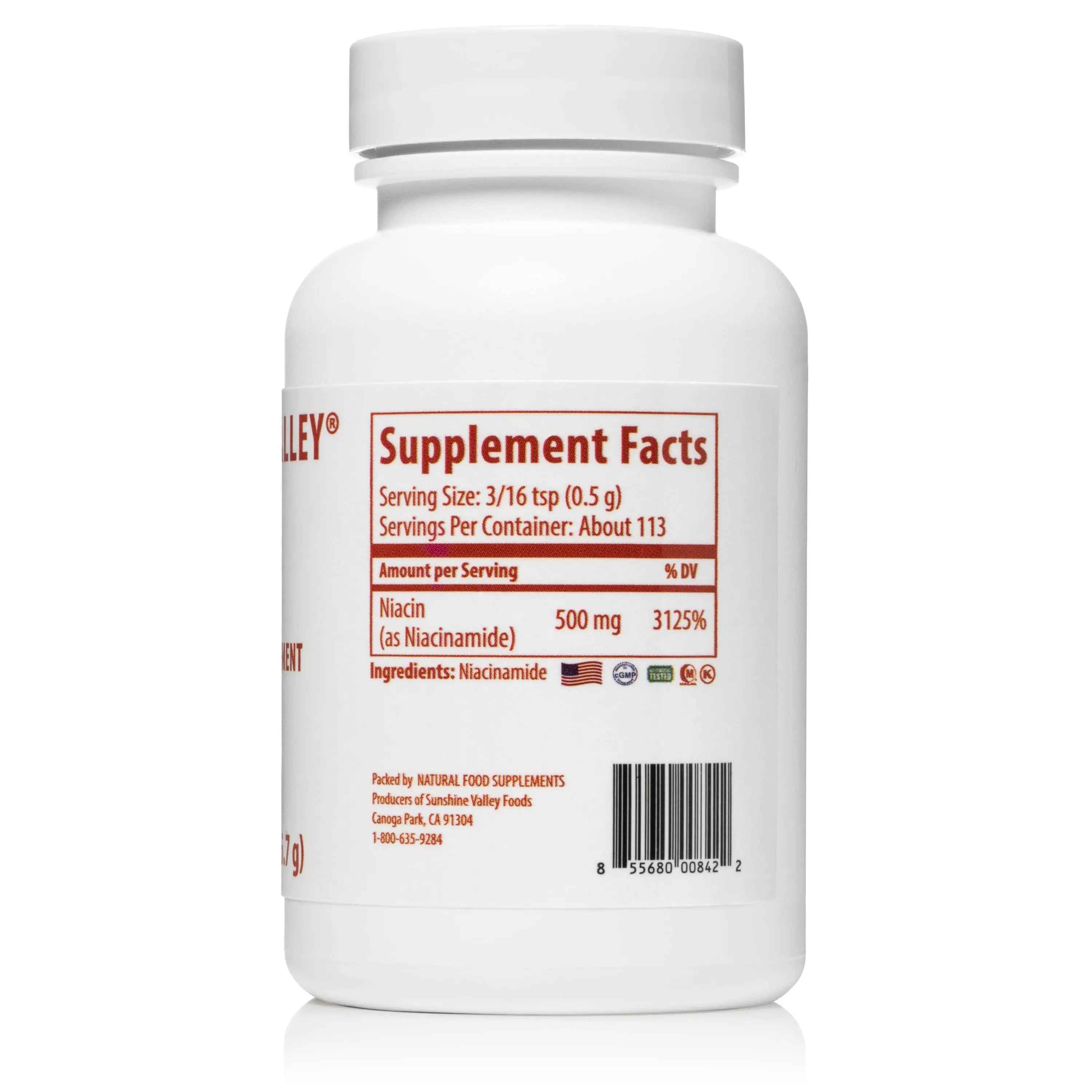 Sunshine Valley® Super Niacinamide Vitamin B3 Dietary Supplement Powder Two Ounces