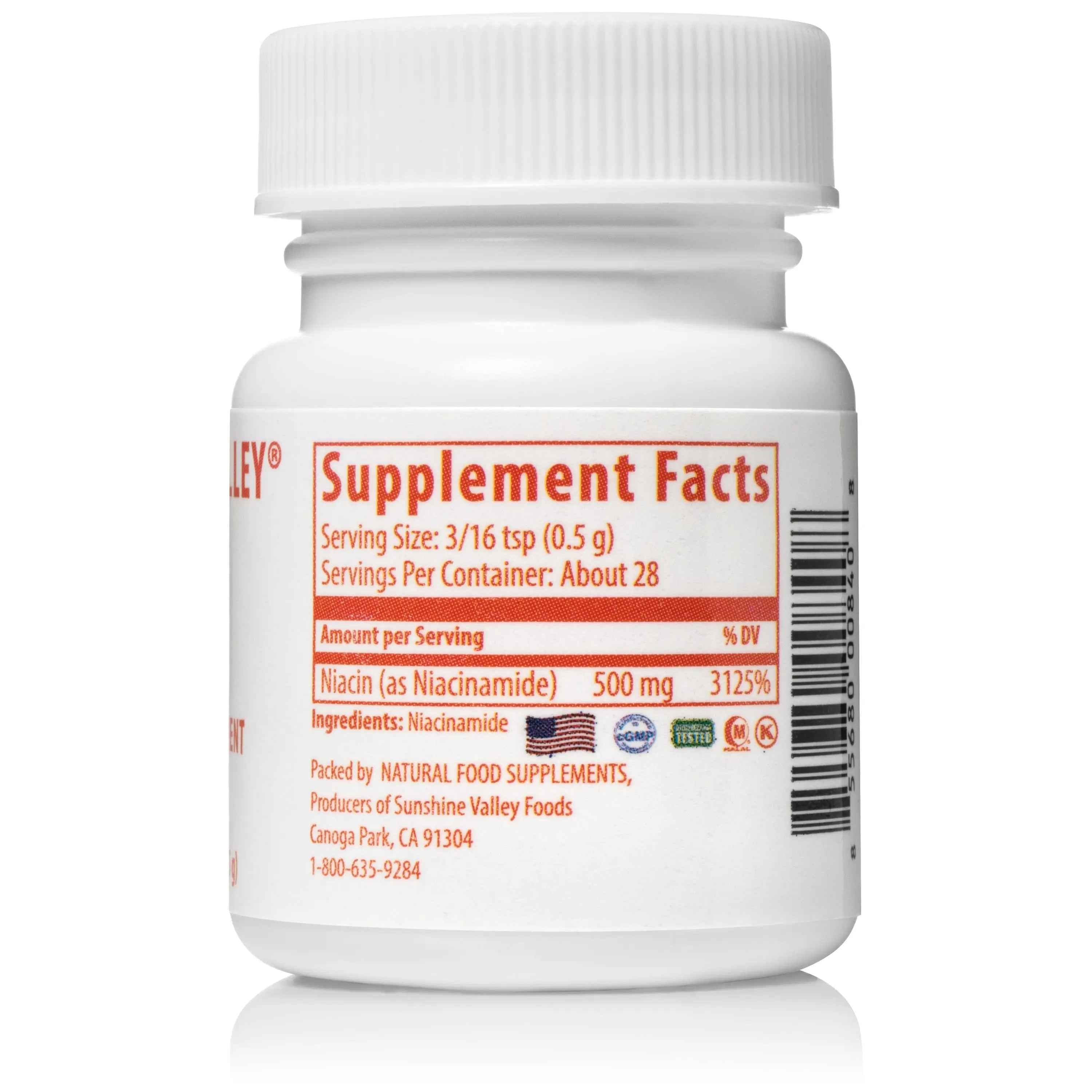 Sunshine Valley® Super Niacinamide Vitamin B3 Dietary Supplement Powder One Half Ounce