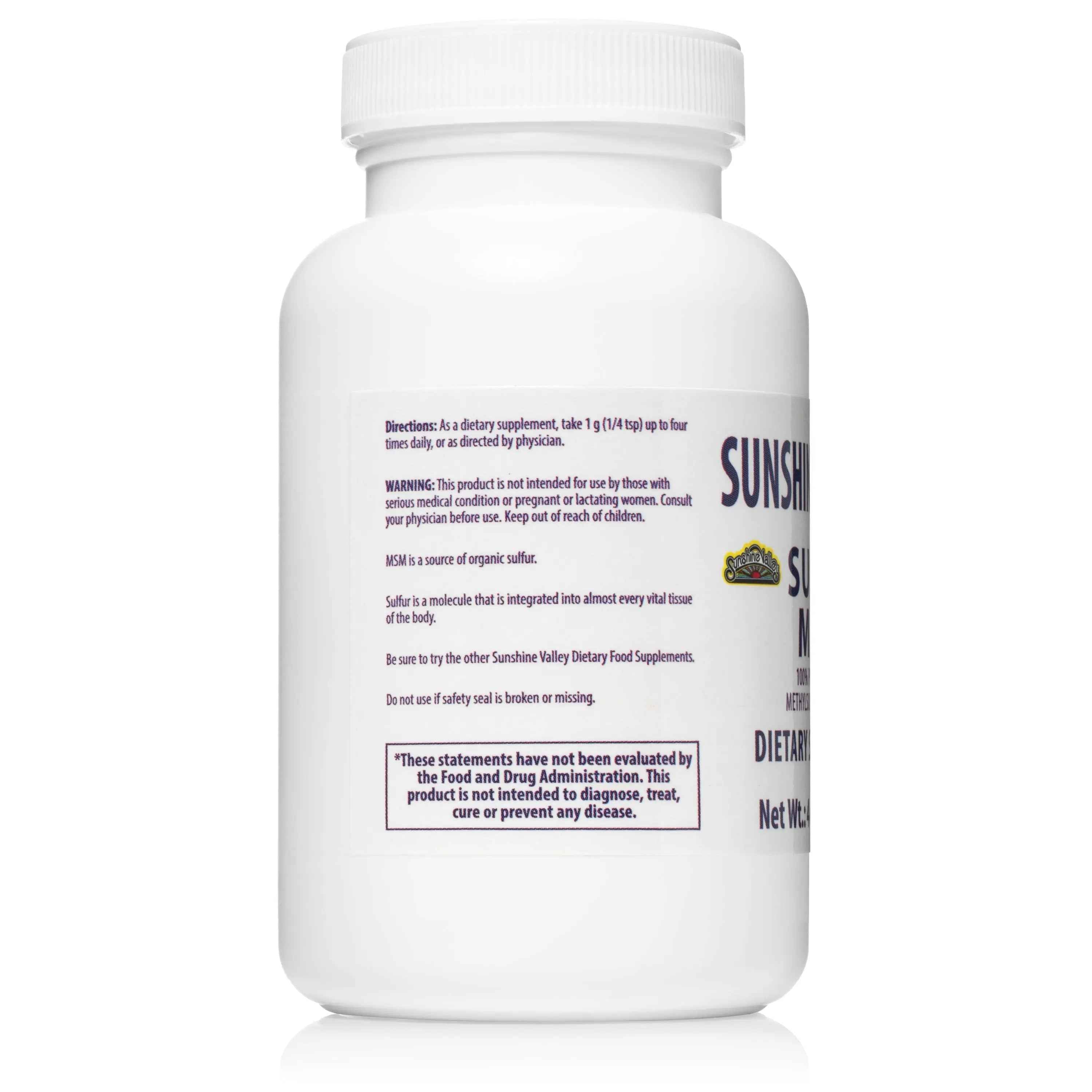 Sunshine Valley® Super MSM Dietary Supplement Powder Four Ounces
