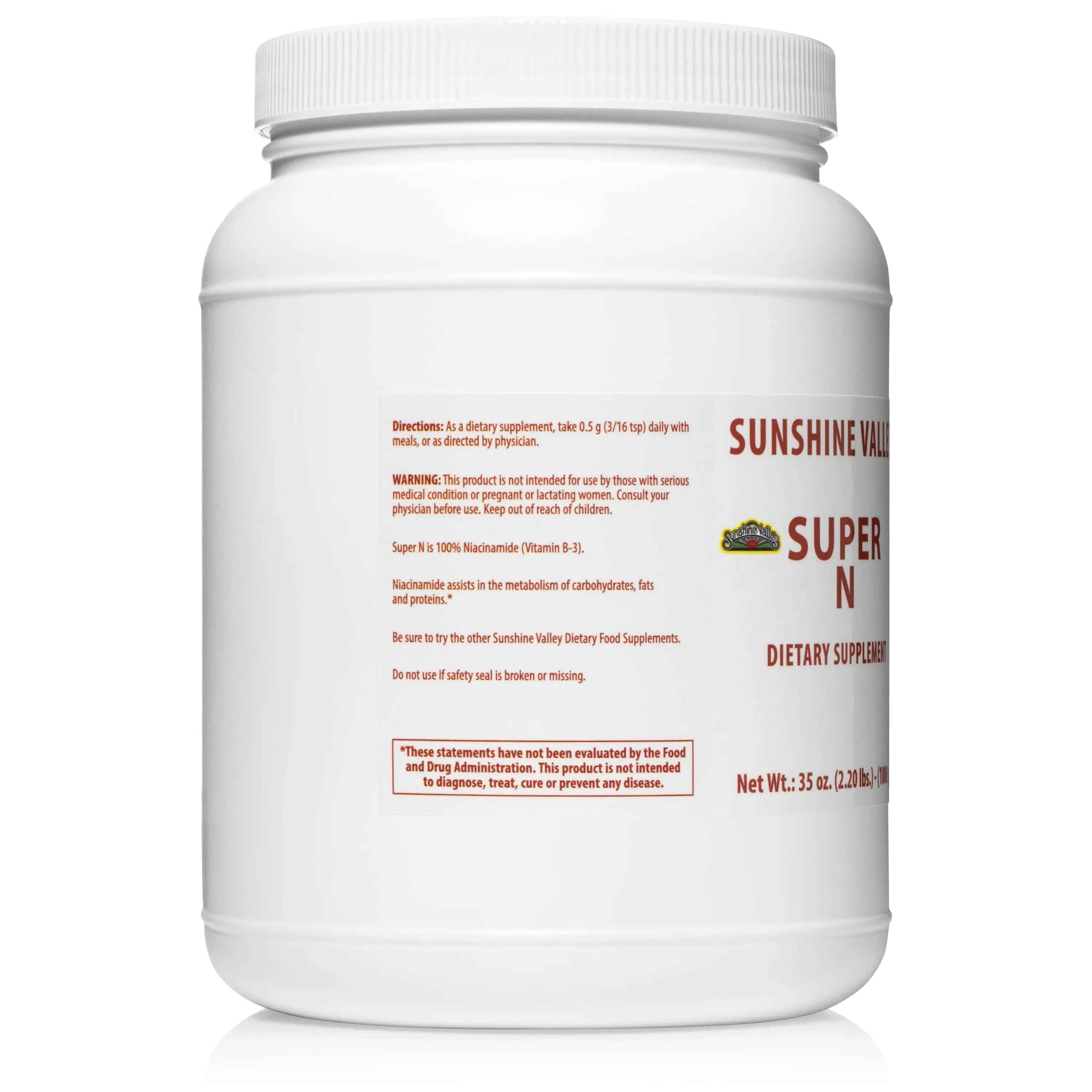 Sunshine Valley® Super Niacinamide Vitamin B3 Dietary Supplement Powder Thirty Five Ounces