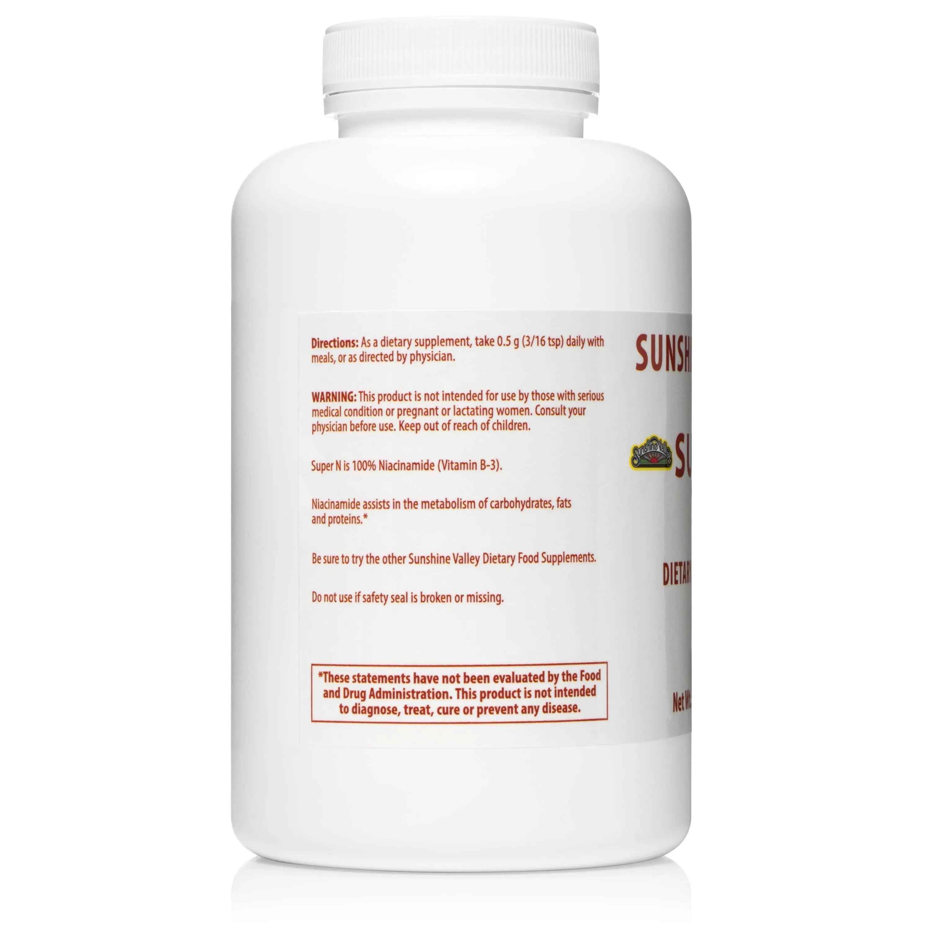 Sunshine Valley® Super Niacinamide Vitamin B3 Dietary Supplement Powder Eight Ounces
