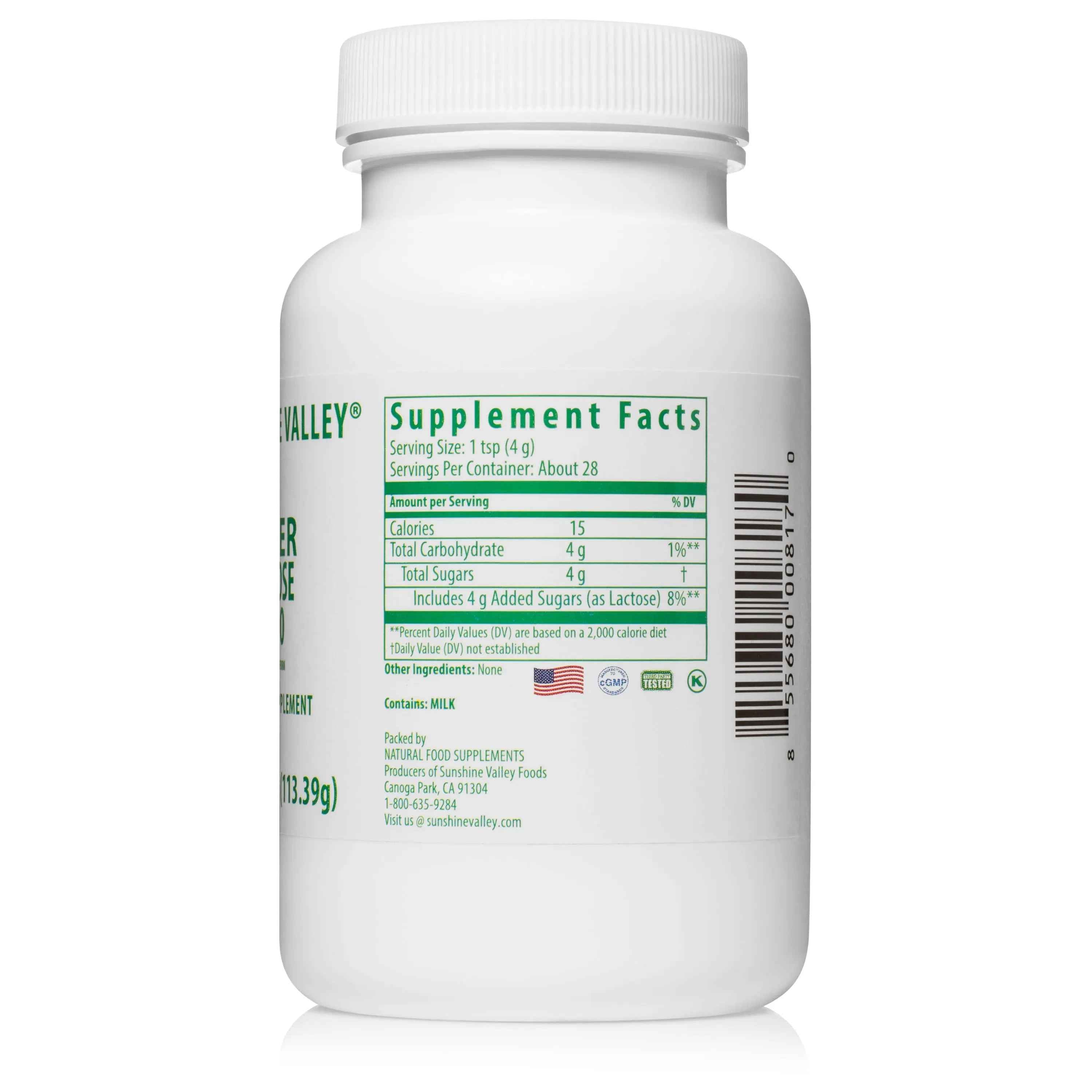 Sunshine Valley® Super Lactose 6270 Dietary Supplement Powder Four Ounces