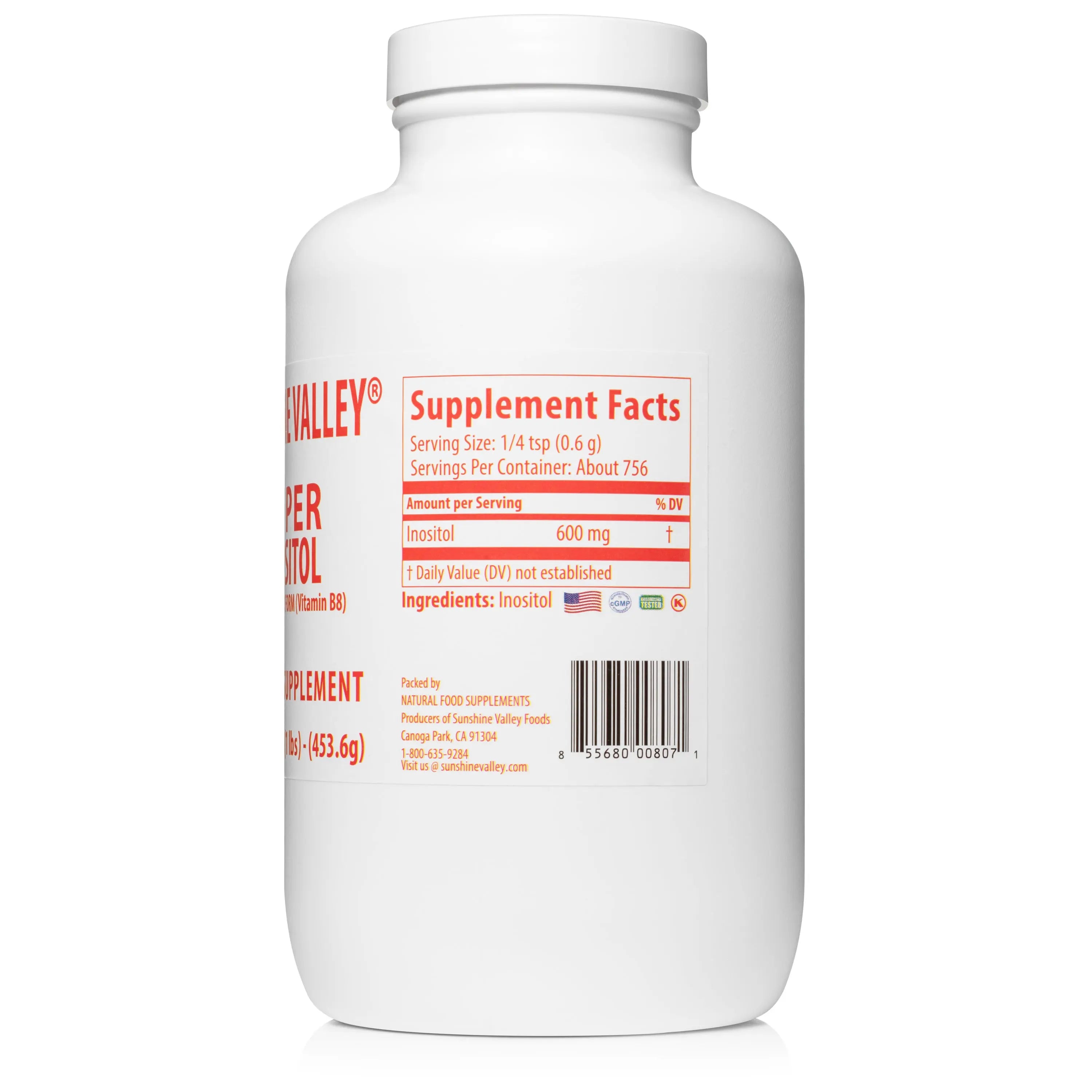 Super Inositol: Enhance Your Wellbeing with Vitamin B8 Powder (16oz) Sunshine Valley