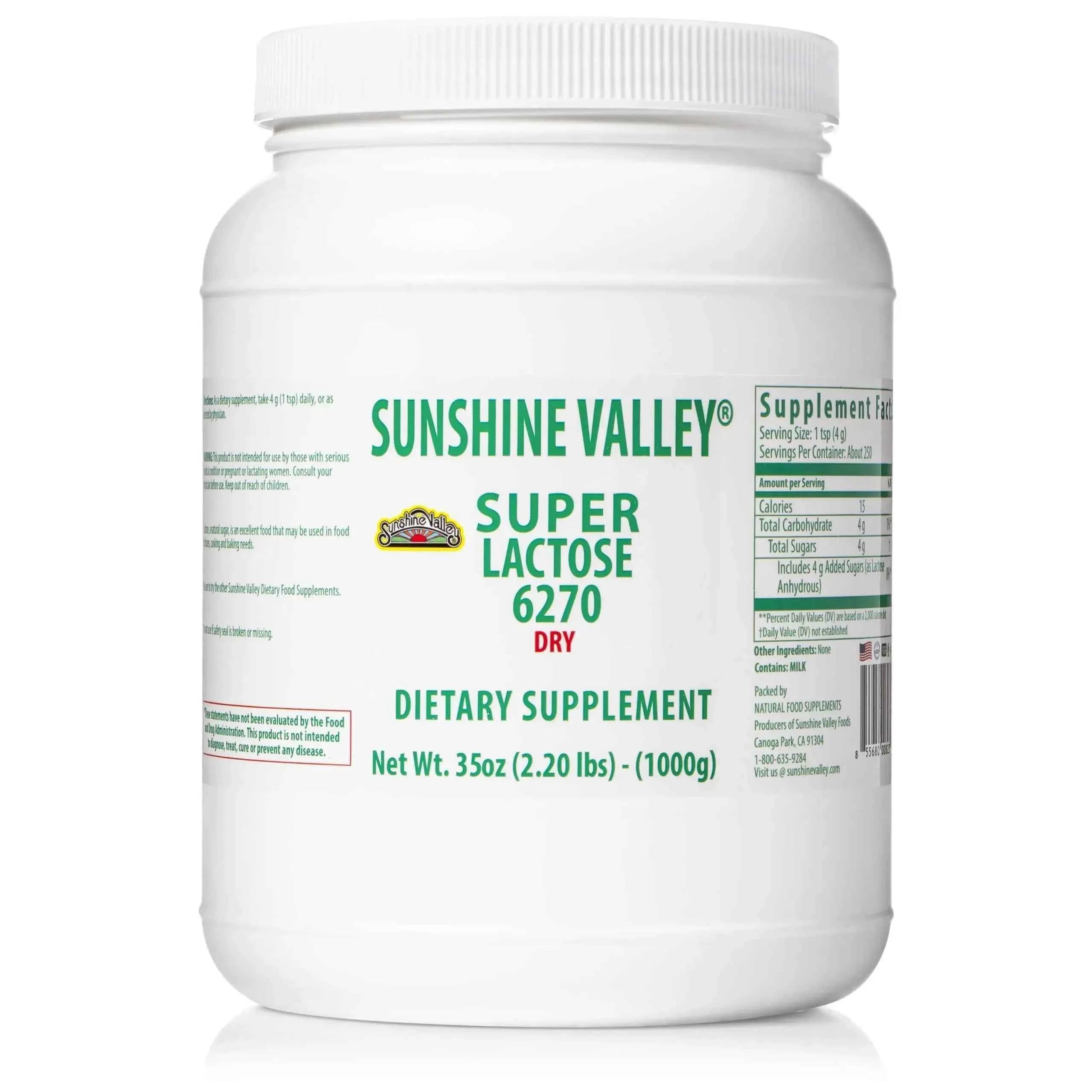 Sunshine Valley® Super Lactose DRY Dietary Supplement Powder Thirty Five Ounces
