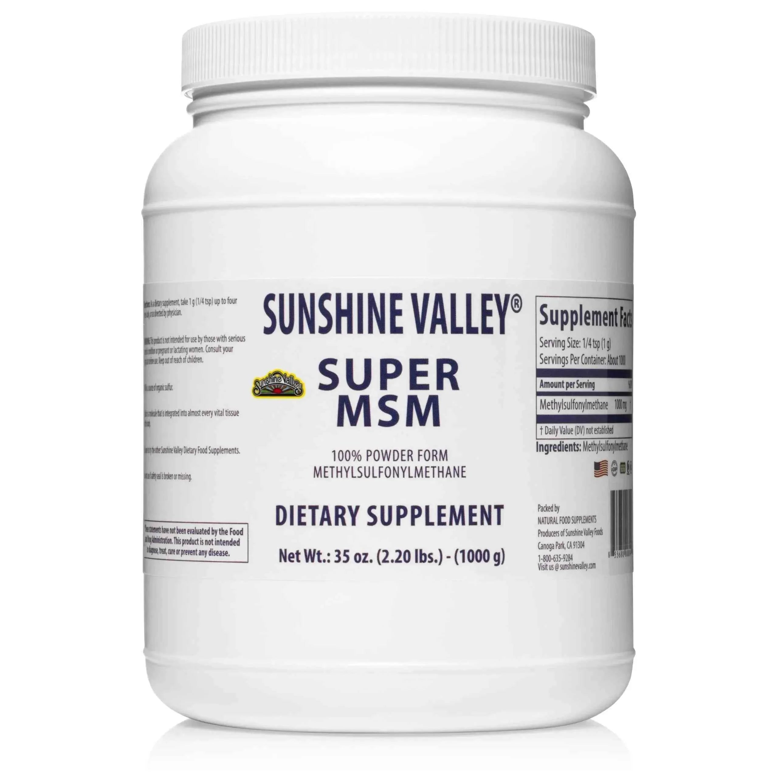Sunshine Valley® Super MSM Dietary Supplement Powder Thirty Five Ounces