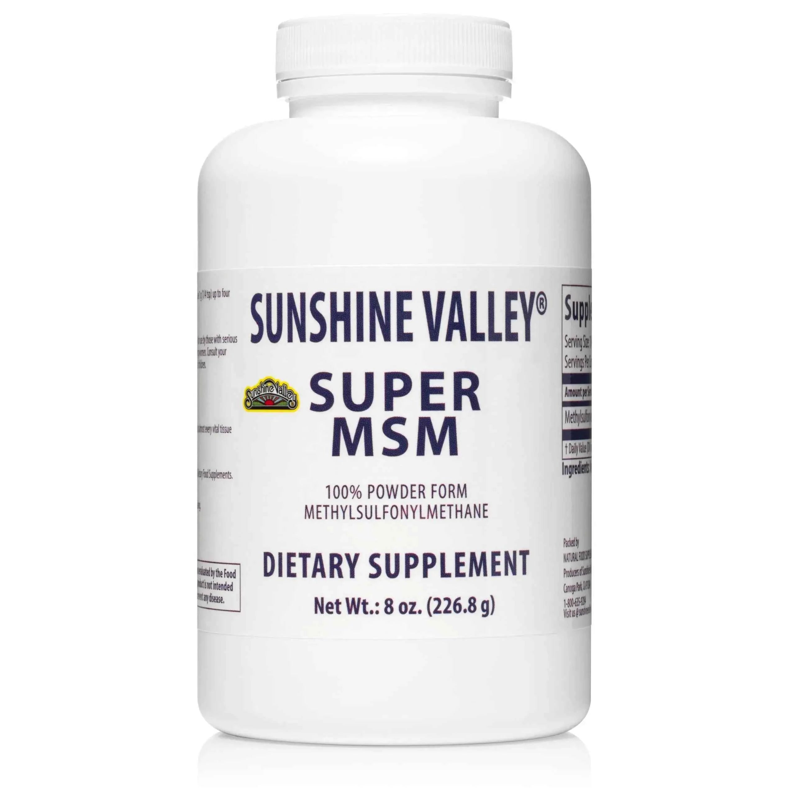 Sunshine Valley® Super MSM Dietary Supplement Powder Eight Ounces