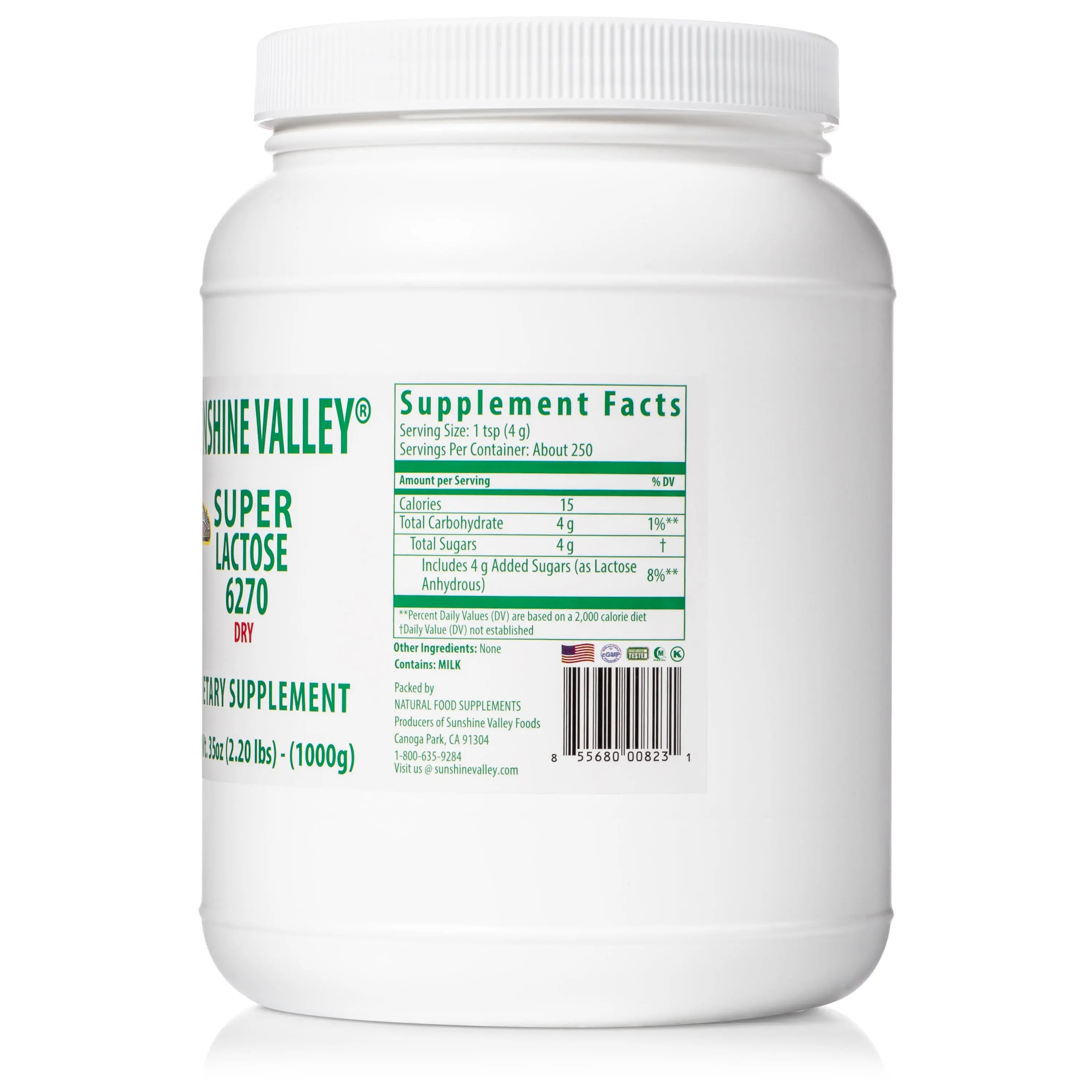 Super Lactose 6270 Dry (FREE FLOW POUR) Powder 35 oz – Dietary Supplement Sunshine Valley