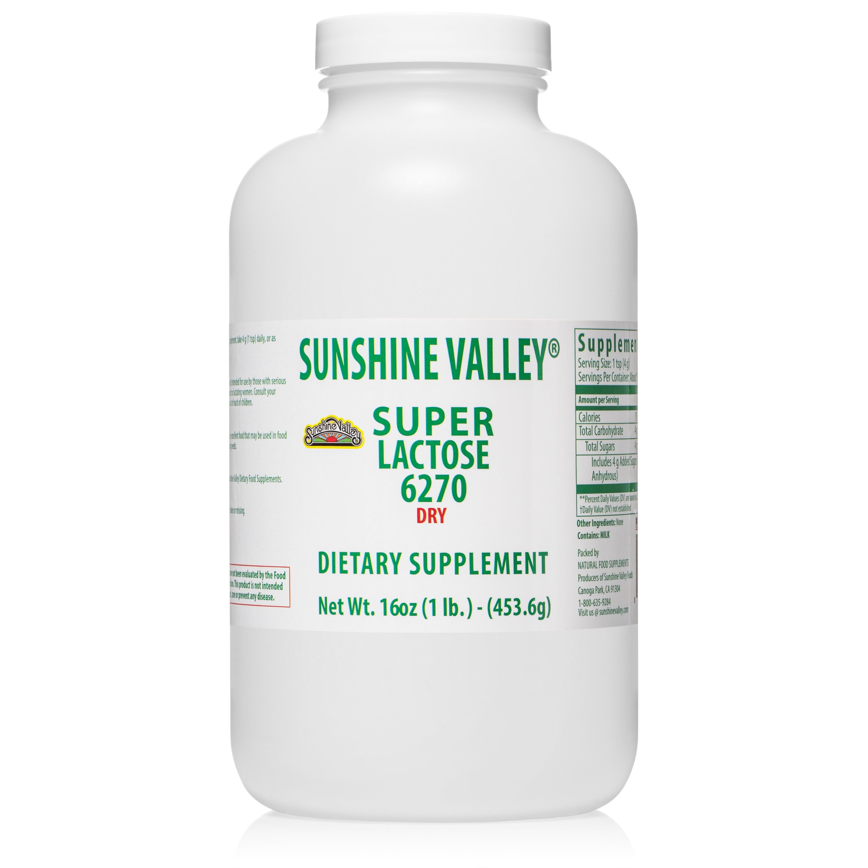 Sunshine Valley® Super Lactose DRY Dietary Supplement Powder Sixteen Ounces