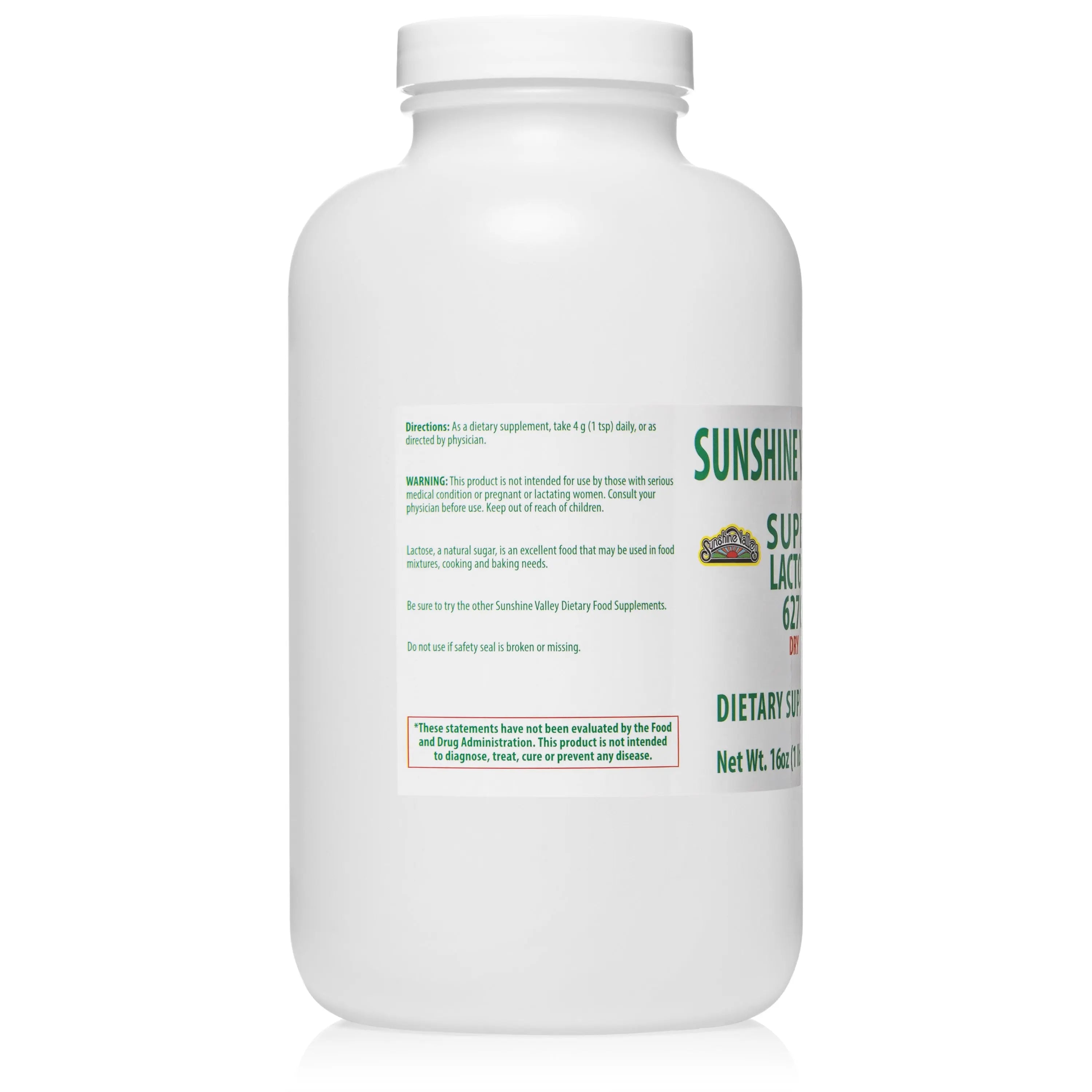 Super Lactose 6270 Dry (FREE FLOW POUR) Powder 16 oz – Dietary Supplement Sunshine Valley