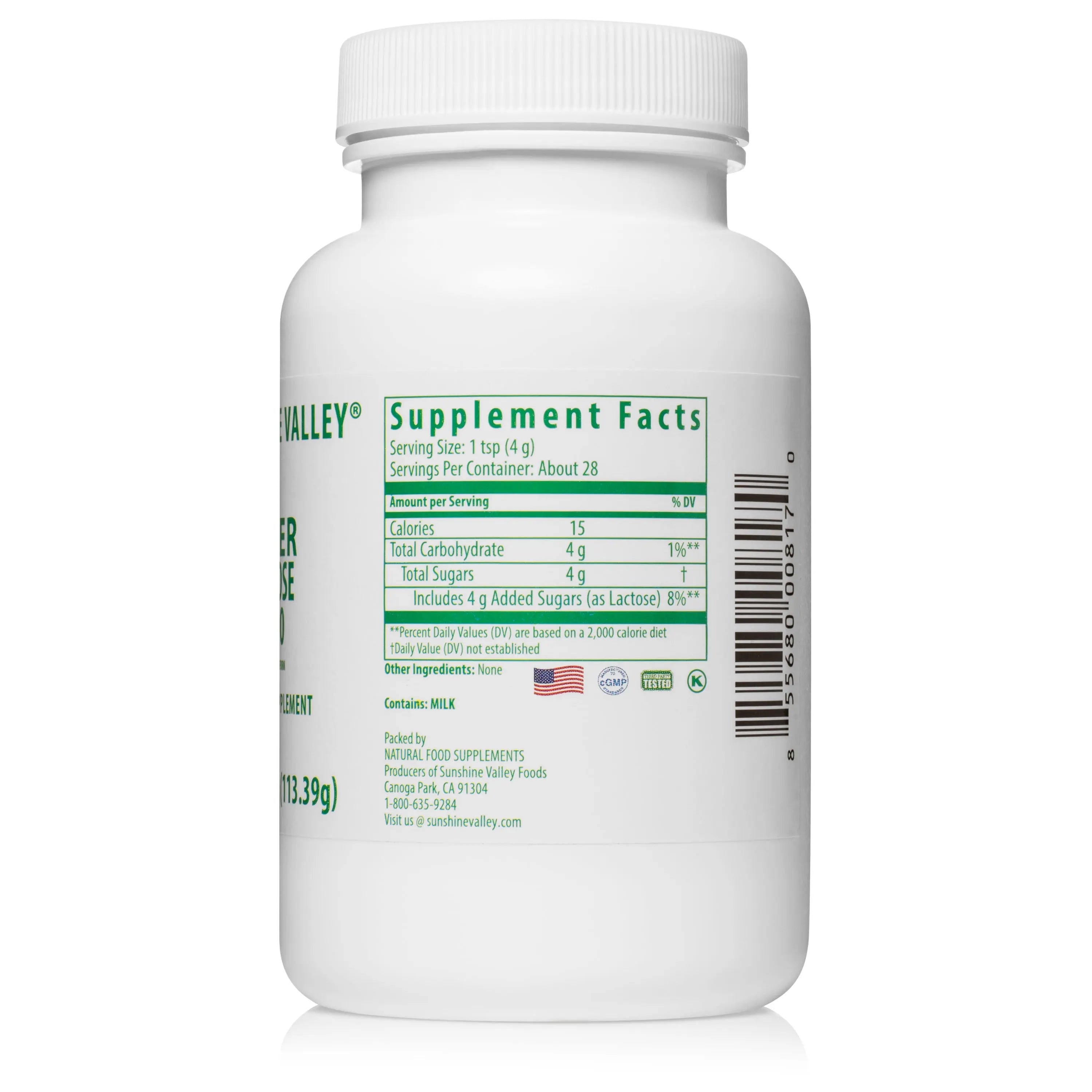 Super Lactose 6270 Dietary Supplement Powder – 4 oz Sunshine Valley