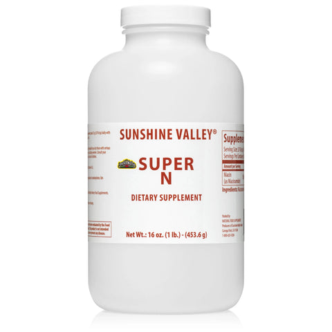 Super N Dietary Supplement Powder – Niacinamide (Vitamin B3) – 16oz