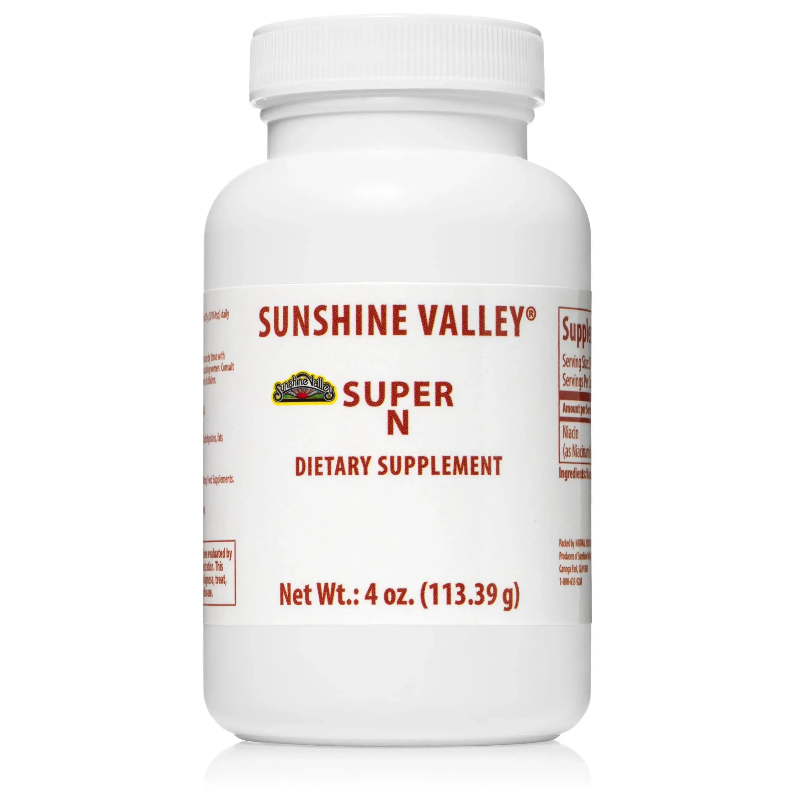 Super N Niacinamide Powder (Vitamin B3) - 4oz Sunshine Valley
